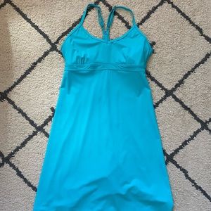 Athleta Turquoise Halter Mini Dress